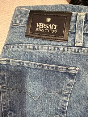 Versace Jeans Collection Light Blue Men's Denim Jeans with Logo Patch